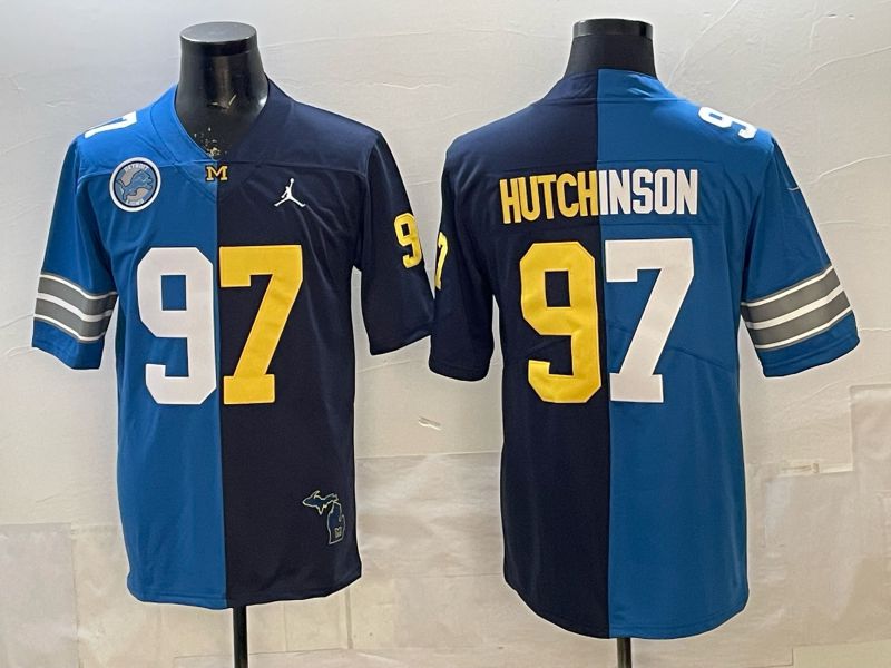 2026 Men Detroit Lions #97 Hutchinson Blue Dark blue Nike Limited NFL Jersey style 003->dallas cowboys->NFL Jersey